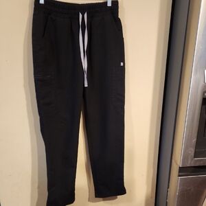 Figs Men's Black Jogger Pants with White Drawstring